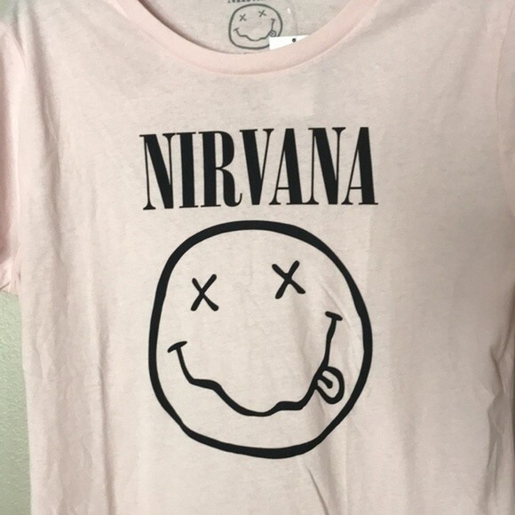 Nirvana Pink Smile Girls T-Shirt size large - Picture 5 of 11